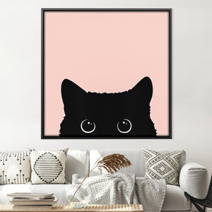 Black Cat 3 Canvas Art 30 x 30cm / Unframed Canvas Print Clock Canvas