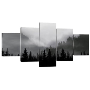 Black Forest Canvas - 5 Panel Art 5 Panel / Large / Standard Gallery Wrap Clock Canvas
