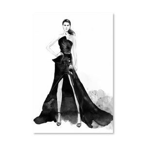 Black Gown Canvas Art Clock Canvas