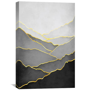 Black Hillside Canvas Template Art Clock Canvas