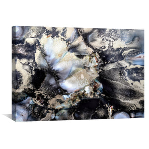 Black Marble IV Canvas Art Clock Canvas