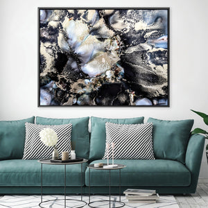 Black Marble IV Canvas Art 45 x 30cm / Unframed Canvas Print Clock Canvas