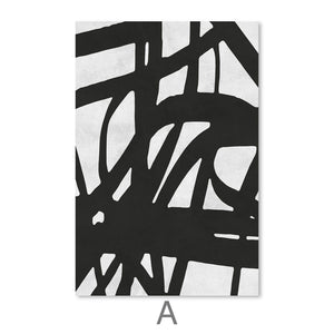 Black Strokes Canvas Art Clock Canvas