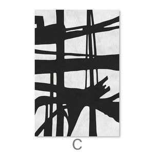 Black Strokes Canvas Art Clock Canvas