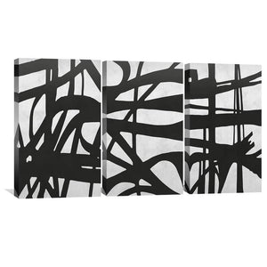 Black Strokes Canvas Art Clock Canvas