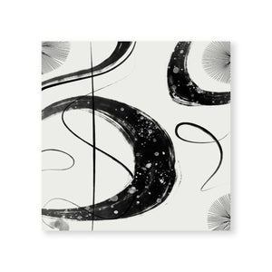 Black Swirls Canvas Art Clock Canvas