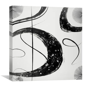 Black Swirls Canvas Art Clock Canvas