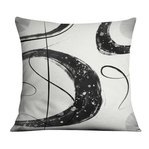Black Swirls Cushion Cushion Cushion Square Clock Canvas