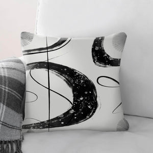 Black Swirls Cushion Cushion Cushion Square Clock Canvas