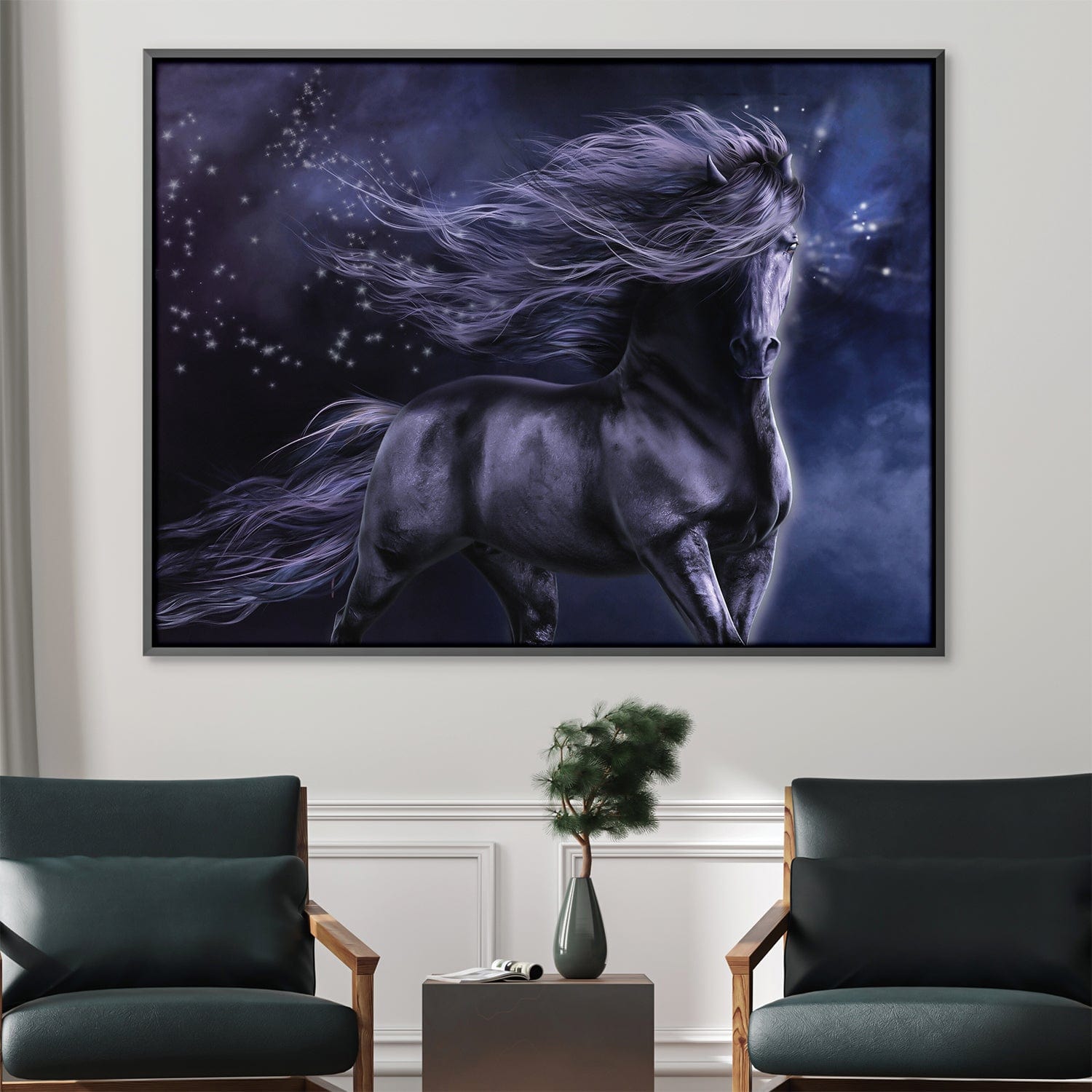 Black Thunder Canvas Art Clock Canvas