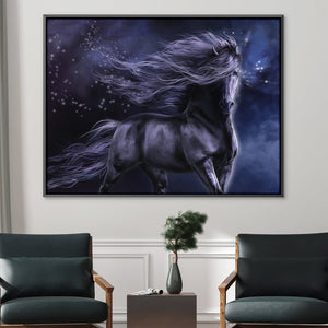 Black Thunder Canvas Art Clock Canvas