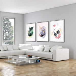 Blooming Abstract Canvas Art Clock Canvas