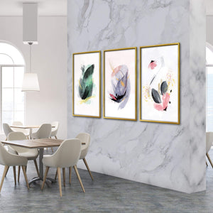 Blooming Abstract Canvas Art Clock Canvas