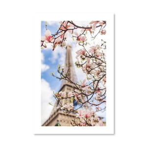 Blossom Paris Print Art Clock Canvas