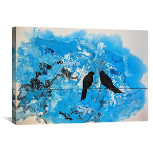 Blue Granite Sky Canvas Art Clock Canvas