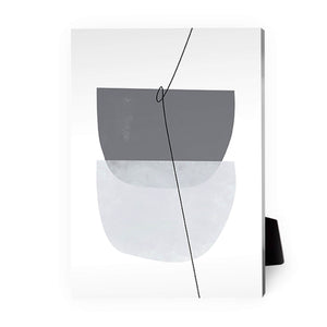 Blue Gray Abstract B Desktop Canvas Desktop Canvas 13 x 18cm Clock Canvas