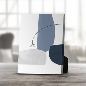 Blue Gray Abstract C Desktop Canvas Desktop Canvas 25 x 20cm Clock Canvas