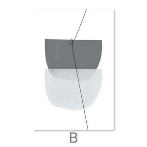 Blue Gray Abstract Canvas Art B / 40 x 60cm / Unframed Canvas Print Clock Canvas