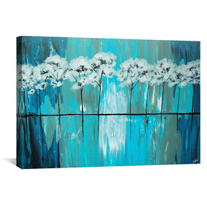 Blue Gray Arboretum Canvas Art Clock Canvas