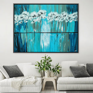 Blue Gray Arboretum Canvas Art 45 x 30cm / Unframed Canvas Print Clock Canvas