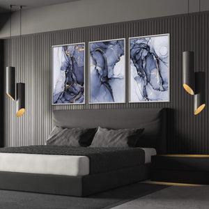 Blue Impression Canvas Art Clock Canvas