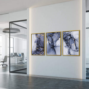 Blue Impression Canvas Art Clock Canvas