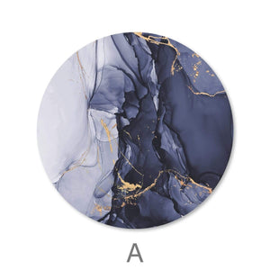 Blue Impression - Circle Canvas Art A / 40 x 40cm / Standard Gallery Wrap Clock Canvas