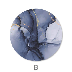 Blue Impression - Circle Canvas Art B / 40 x 40cm / Standard Gallery Wrap Clock Canvas