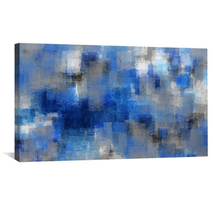 Blue Layers Canvas Art Clock Canvas
