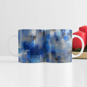 Blue Layers Mug Mug White Clock Canvas