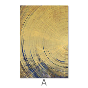 Blue Meets Yellow Canvas Art A / 30 x 45cm / Unframed Canvas Print Clock Canvas