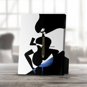 Blue Musician Desktop Canvas Desktop Canvas 25 x 20cm Clock Canvas