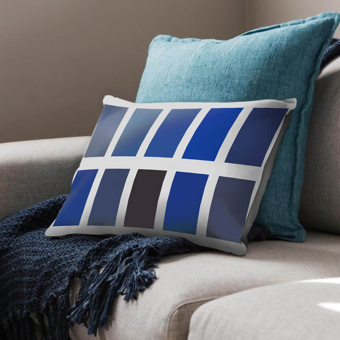 Blue Shades Cushion Cushion 48 x 33cm Clock Canvas