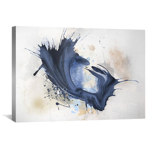 Blue Splatter Canvas Art Clock Canvas