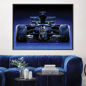 Blue Streak Racing Canvas Art 45 x 30cm / Unframed Canvas Print Clock Canvas