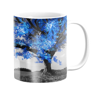 Blue Tree in the Grey Landscape Mug Mug White Clock Canvas