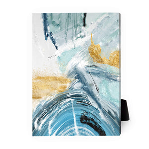 Blue Yellow Abstract C Desktop Canvas Desktop Canvas 13 x 18cm Clock Canvas