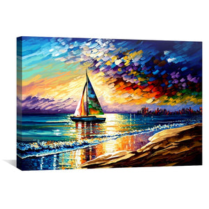 Boat Days Canvas Art Clock Canvas