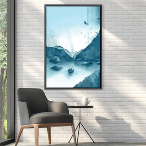 Boat On The Lake Canvas Art 30 x 45cm / Unframed Canvas Print Clock Canvas