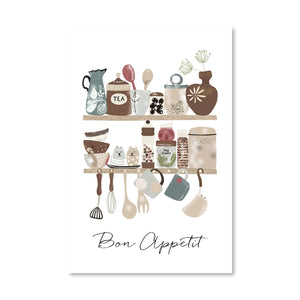 Bon Appetit Kitchen Canvas Art Clock Canvas