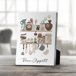 Bon Appetit Kitchen Desktop Canvas Desktop Canvas 20 x 25cm Clock Canvas