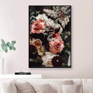 Bouquet of Flowers Canvas Art Clock Canvas