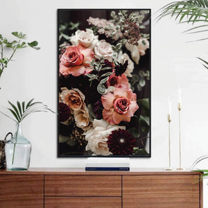 Bouquet of Flowers Canvas Art Clock Canvas