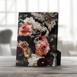 Bouquet of Flowers Desktop Canvas Desktop Canvas 20 x 25cm Clock Canvas