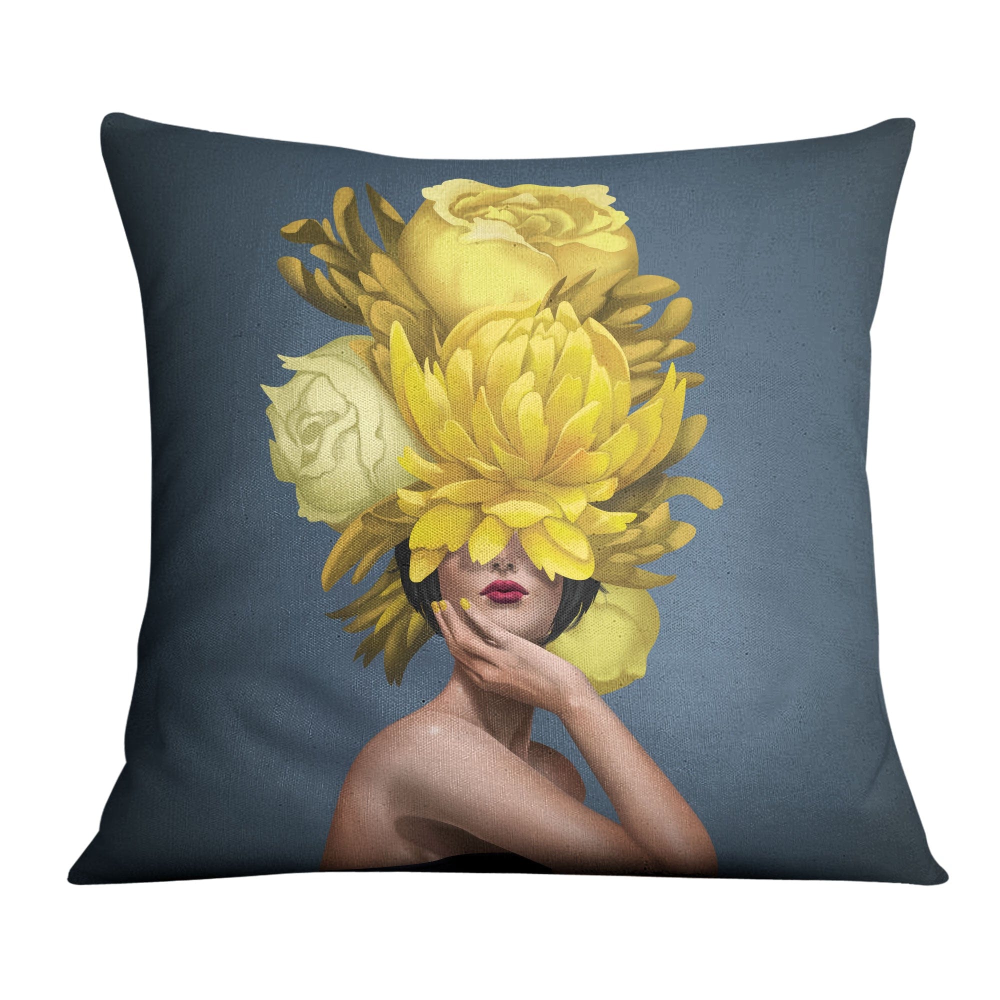 Bouquet Woman B Cushion Cushion Cushion Square Clock Canvas