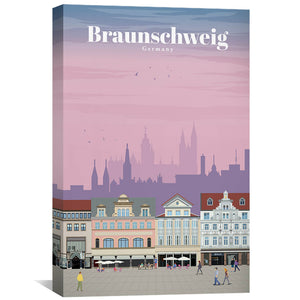 Braunschweig Canvas - Studio 324 Art 30 x 45cm / Unframed Canvas Print Clock Canvas