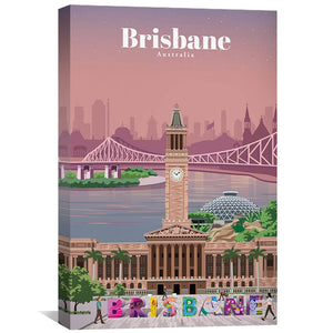 Brisbane Canvas - Studio 324 Art Clock Canvas