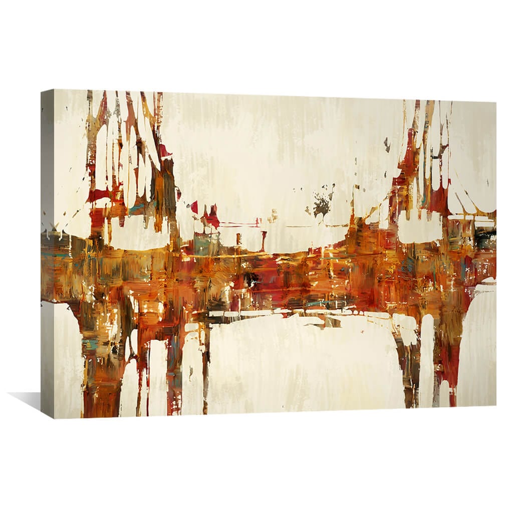 Bronze Expressionism Canvas Art 45 x 30cm / Unframed Canvas Print Clock Canvas