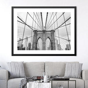 Brooklyn Bridge Print Art Clock Canvas