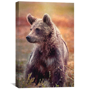 Brown Bear Canvas Art Clock Canvas